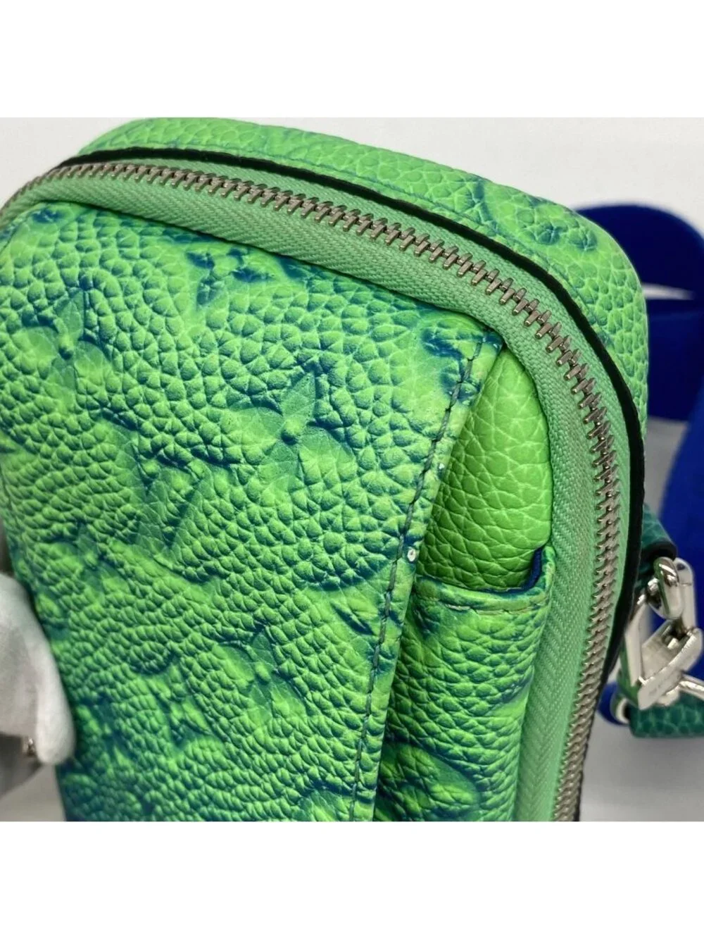 Louis Vuitton Shoulder Bag Taurillon Illusion Double Pouch Blue Vert